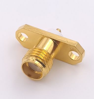 2 Holes Sma Flange Mount Connector / Wifi Sma Connector Male 50 Cyles