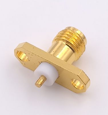 2 Holes Sma Flange Mount Connector / Wifi Sma Connector Male 50 Cyles