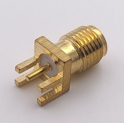 Gold Plated Reverse Polarity Sma Connector RP - SMA Plug Connector For PCB 1.6mm Thickness