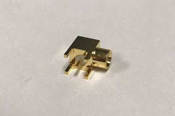 RF MCX Right Angle Female Connector Coaxial Au Plated Connector Soldering