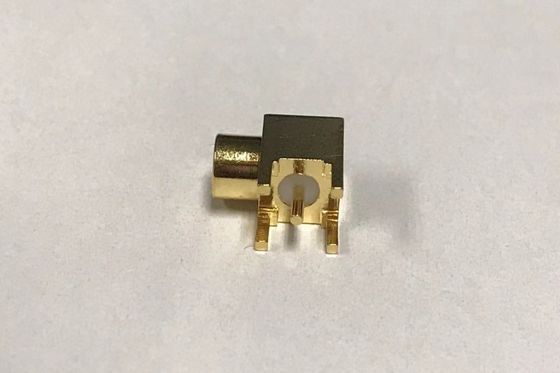RF MCX Right Angle Female Connector Coaxial Au Plated Connector Soldering
