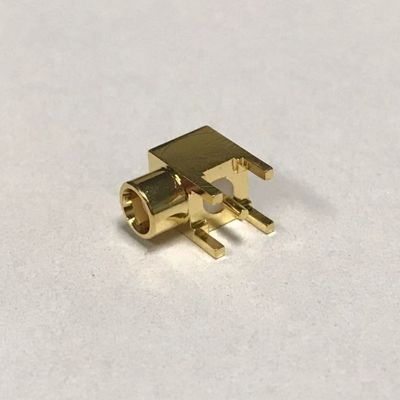 RF MCX Right Angle Female Connector Coaxial Au Plated Connector Soldering