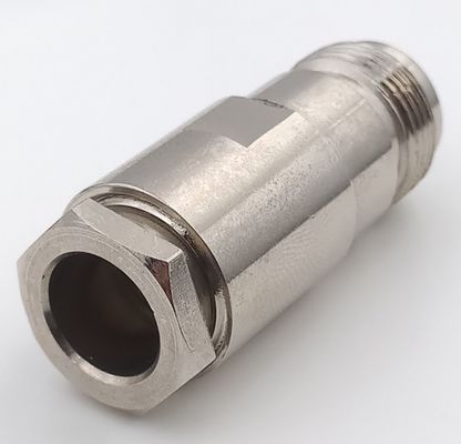 50 Ohm  Coaxial Cable N Type Connectors Female Straight  Nickel Plated Body