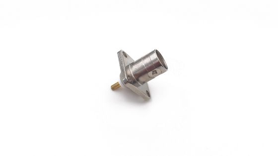 Female BNC RF Coaxial Connectors 4 Holes Flange Pcb Coax Connector Female To Female