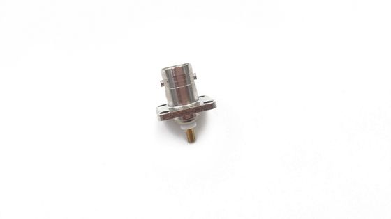 Female BNC RF Coaxial Connectors 4 Holes Flange Pcb Coax Connector Female To Female