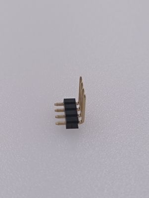 PCB Pin Header Connector , 2.54mm Pitch Single Row Pin Header 1x4P Right Angle DIP