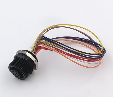 IP68  Circular Waterproof Connector M12 8 Pin Female Connector For Cables