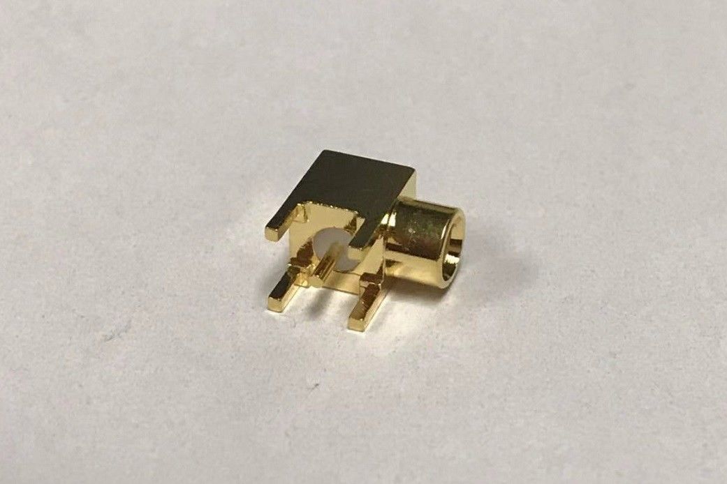 RF MCX Right Angle Female Connector Coaxial Au Plated Connector Soldering