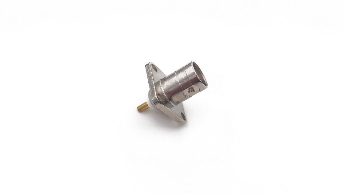 Female BNC RF Coaxial Connectors 4 Holes Flange Pcb Coax Connector Female To Female